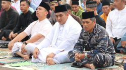 Shalat Idul Fitri Komandan Lanal Bersama Forkopimda Bintan